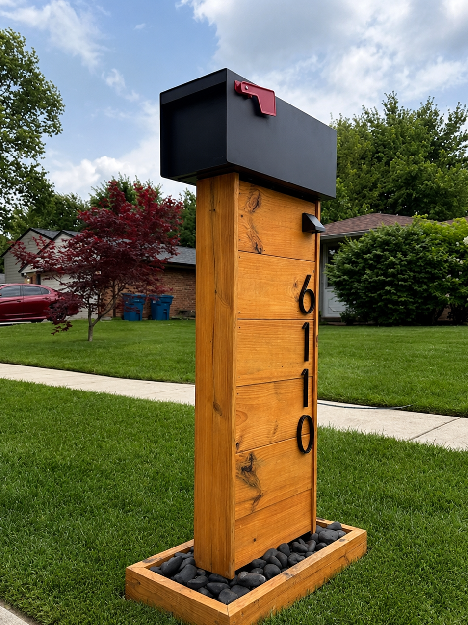 Wood Accent Slat Mailbox
