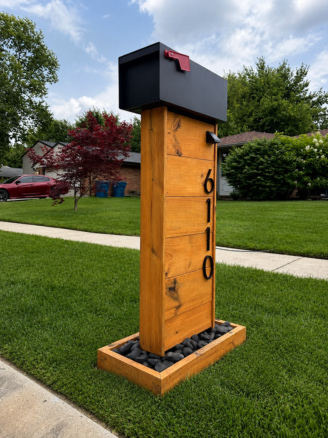 Wood Accent Slat Mailbox