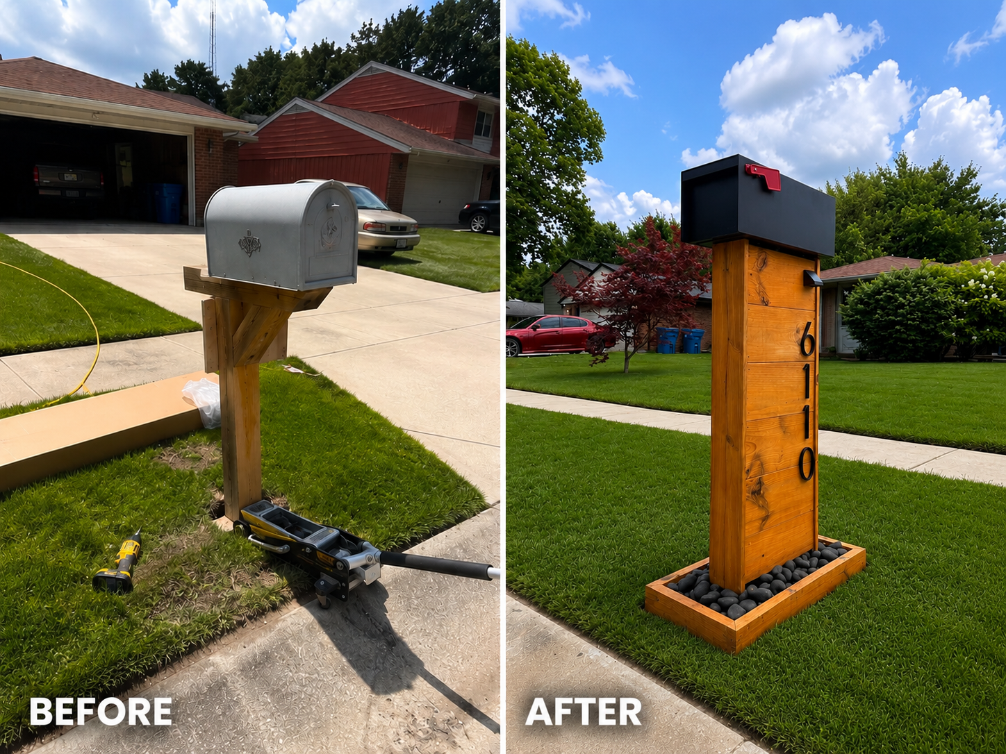 Wood Accent Slat Mailbox